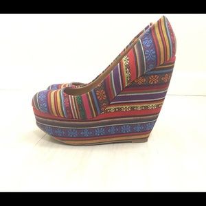 Madden Girl Aztec Fabric Wedge/Pumps Sz:9M